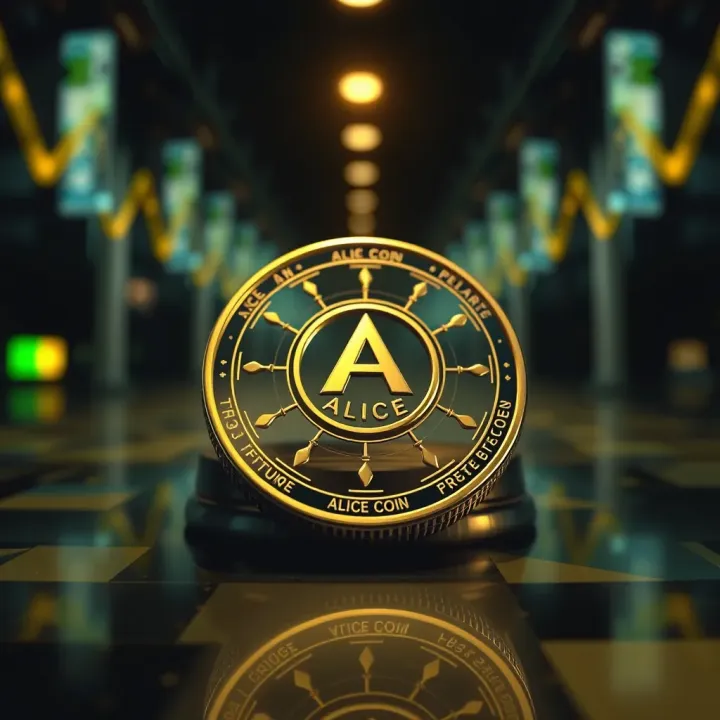 Diagram illustrating the technological framework and blockchain features of Alice Coin