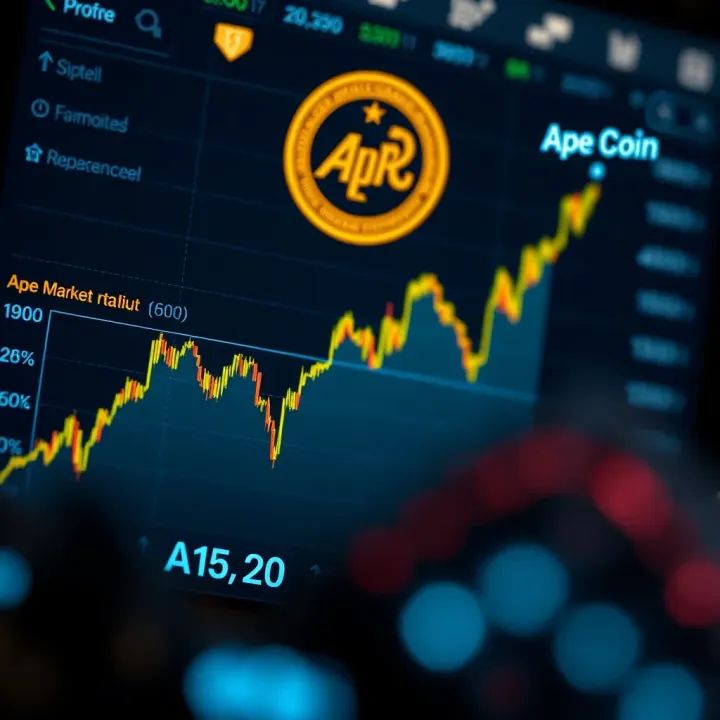 Graph illustrating the upward and downward trends of Ape Coin prices over time with key market influences noted
