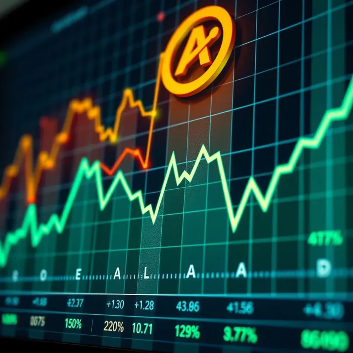 Graph depicting upward and downward trends of ApeCoin value over time