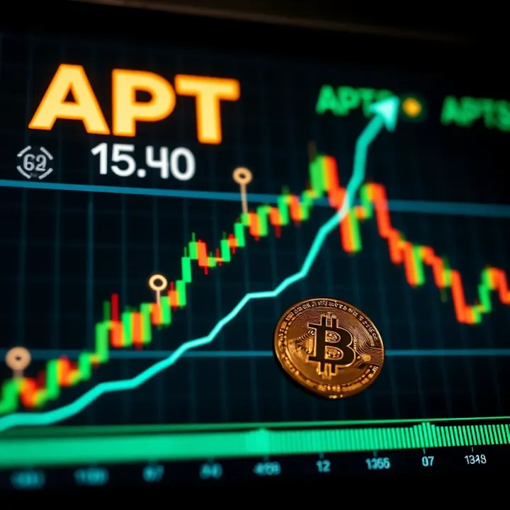 Graph showing upward trend of APT Coin value with market indicators