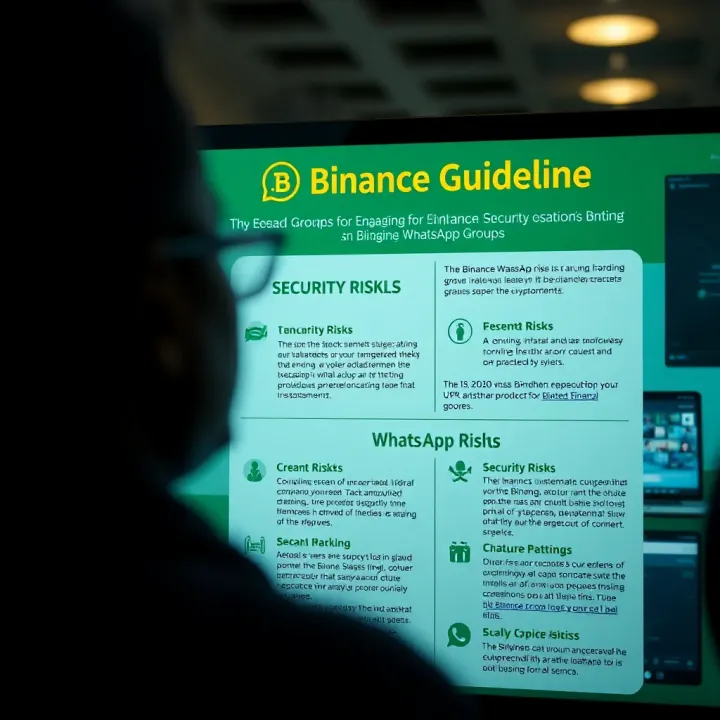 Security Guidelines for Engaging in Binance WhatsApp Groups Graphic illustrating common risks and security tips for safe participation in Binance WhatsApp communities related to cryptocurrency