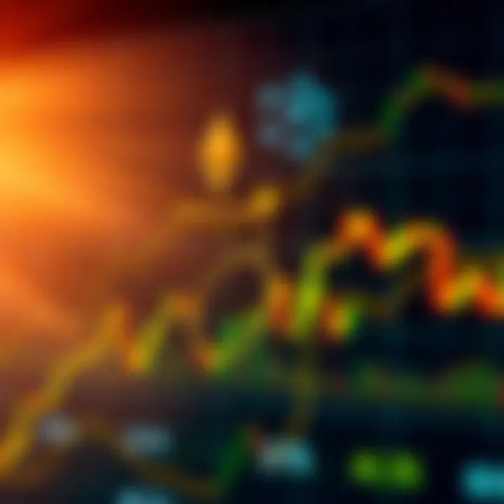 Graph displaying Arbitrum price movement with Ethereum blockchain in background