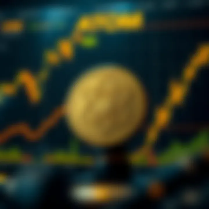 Graph showing historical price fluctuations and upward trends of ATOM cryptocurrency