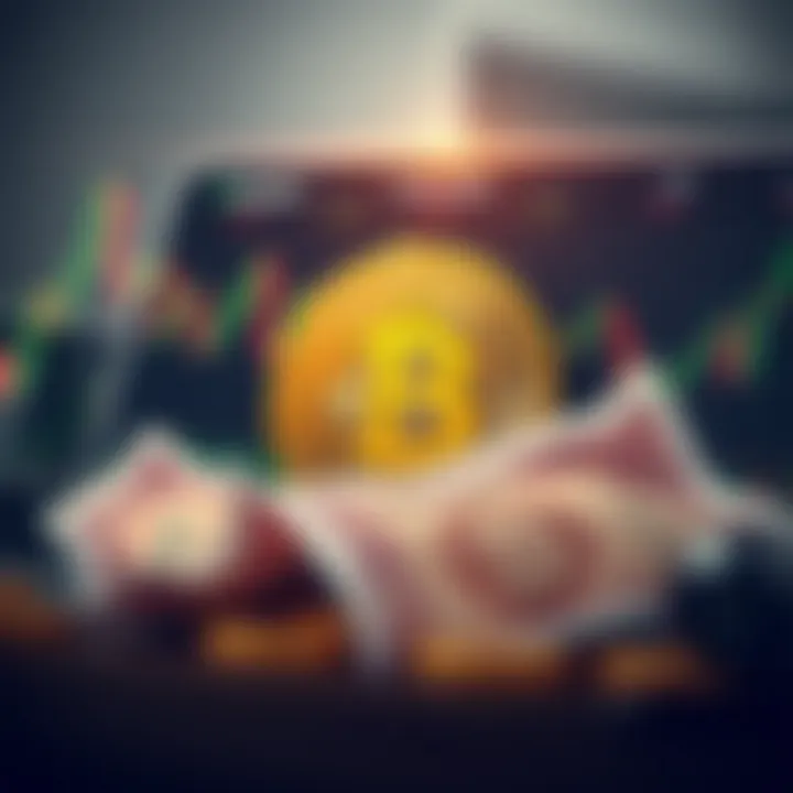 Illustration of Bitcoin symbol surrounded by financial charts and Indian Rupee to represent investment insights