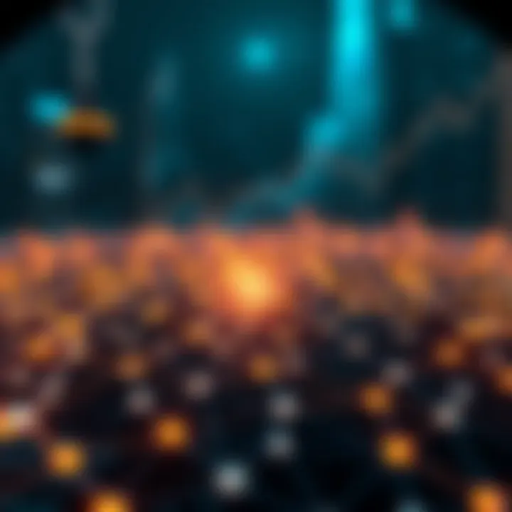 Visual representation of blockchain nodes and regulatory symbols influencing cryptocurrency market