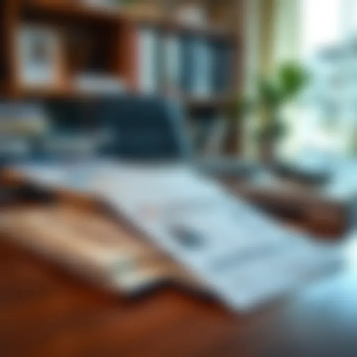 Official business registration documents and identification cards arranged on office desk