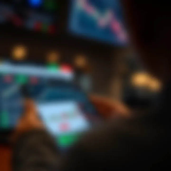 Mobile device displaying an intuitive trading app interface with charts and graphs for market analysis