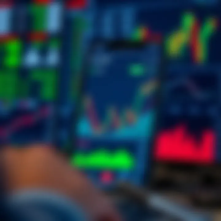 User-friendly interface of a trading application displaying stock charts and market data