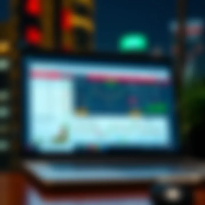 Comparison of various trading websites accessible to Pakistan investors on a laptop screen