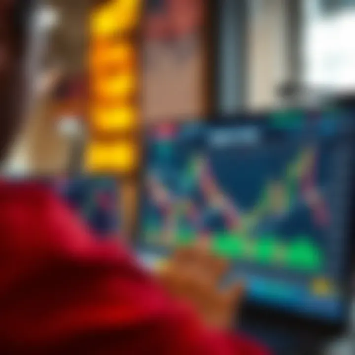 User analyzing stock market trends on a digital trading platform interface