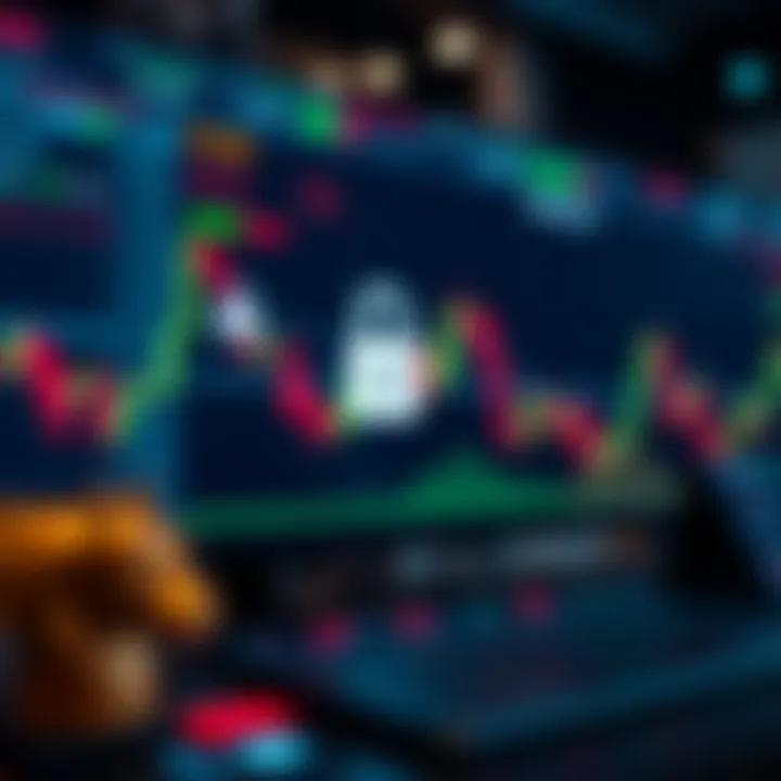 Security Features and Market Access in Trading Platforms Secure digital trading environment showing encryption and market access icons