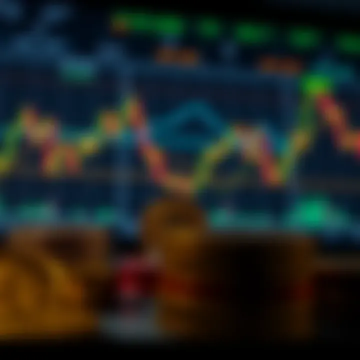 Cryptocurrency Market Indicators and Forecasting Illustration of market indicators and charts for cryptocurrency valuation