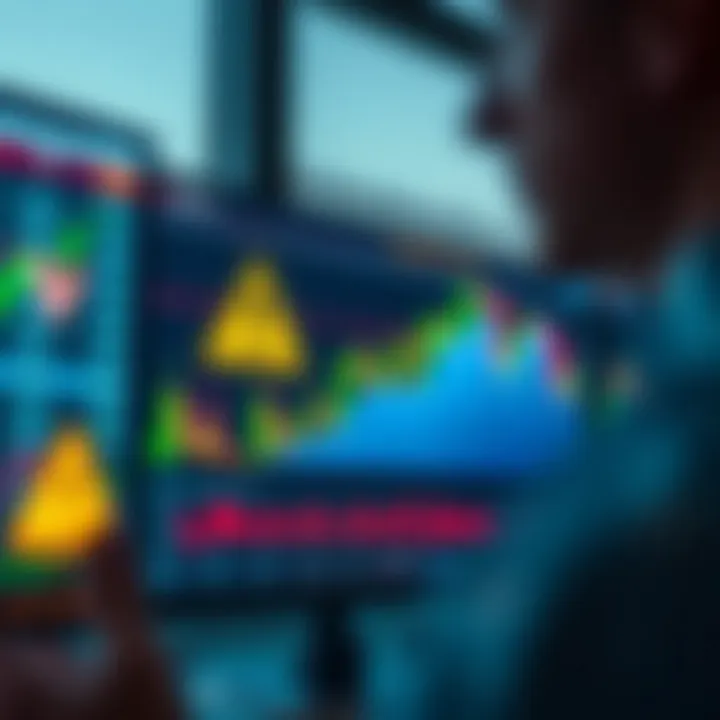 Effective Risk Management in Cryptocurrency Trading Visual representation of risk management strategies with charts and warning symbols