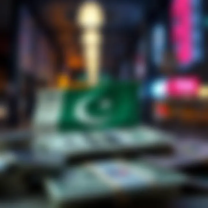 Economic Factors Affecting Dollar Value in Pakistan Illustration of economic factors like inflation, trade balance, and foreign investment influencing currency value