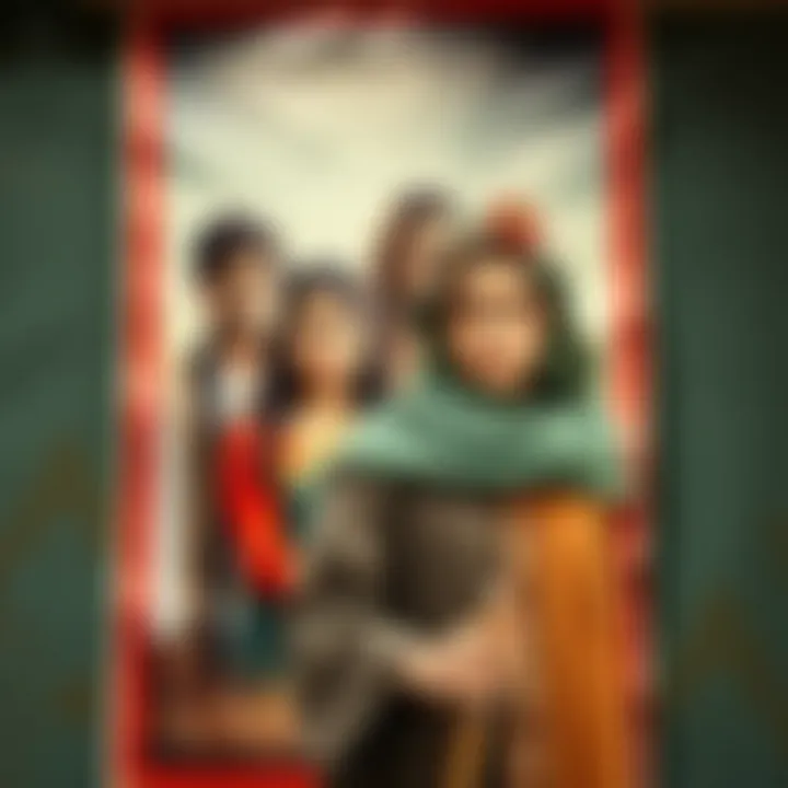 Traditional Pashto movie poster showcasing cultural attire and dramatic themes