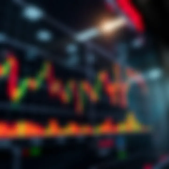 Graph showing currency pairs and exchange rate fluctuations in forex market