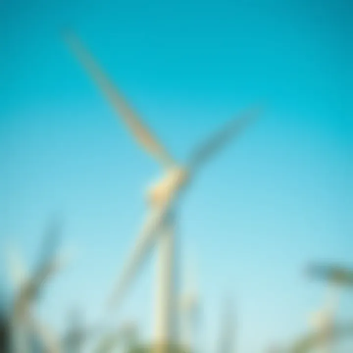 Advanced wind turbines generating clean energy under a clear blue sky