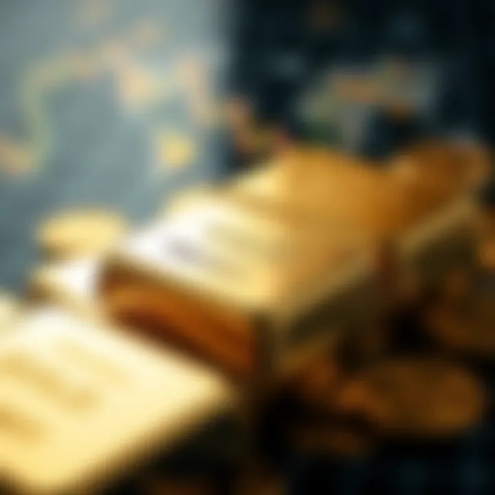 Gold bars and coins reflecting global economic trends