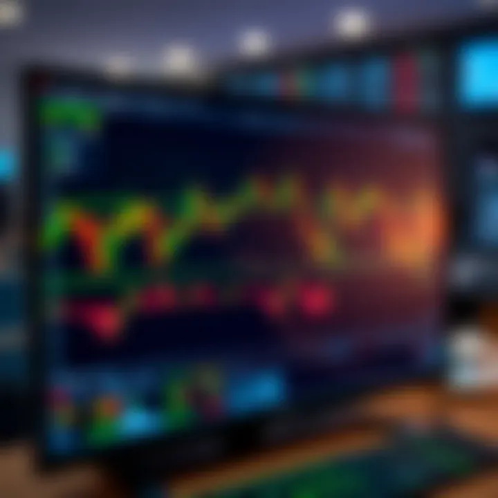 TradingView platform displaying advanced candlestick charts with technical indicators