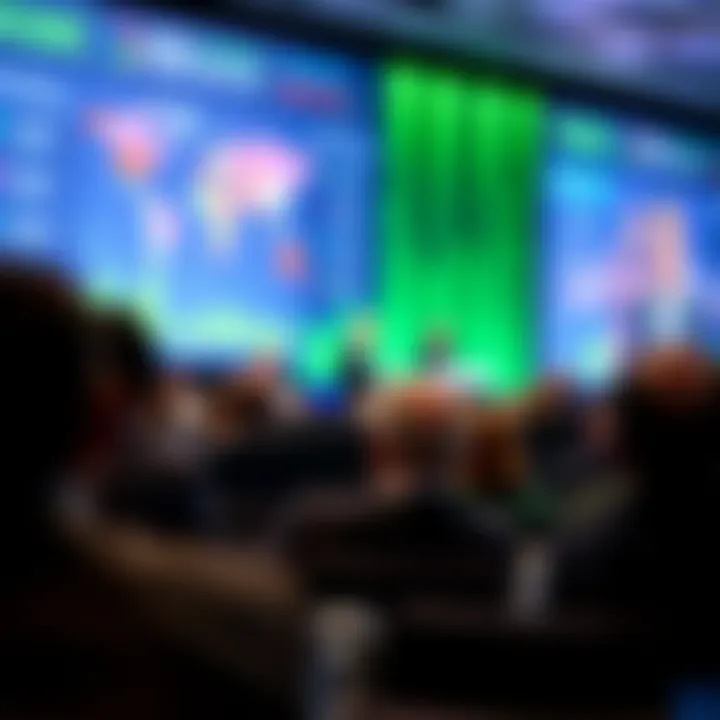 Larry Fink Discusses Sustainable Investment Strategies Larry Fink delivering a keynote speech on sustainable investing at a global finance conference