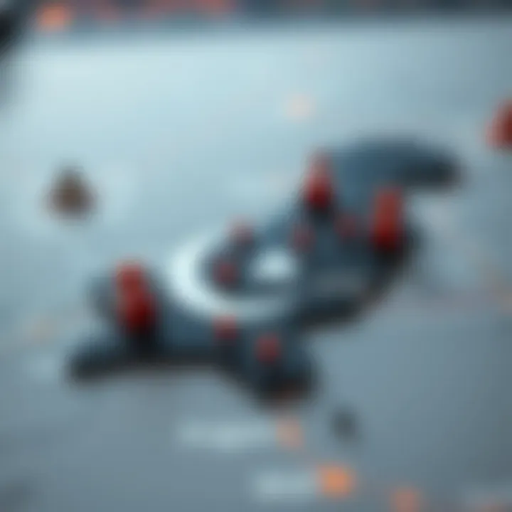 Map highlighting Pakistan with symbols representing online trading and security