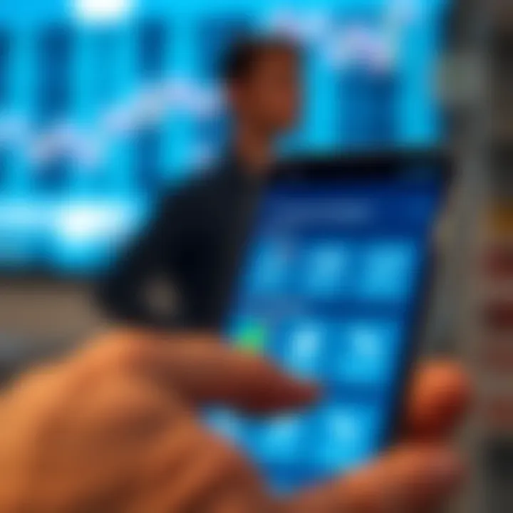 Safety Tips and Smart Choices for Trading Apps Illustration of a mobile device showing trading app options with security and user guidance icons