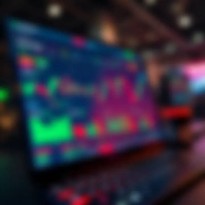 User interface displaying trading charts and market indicators on the Quotex app