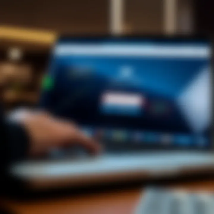 Secure login screen for accessing QX Broker account on laptop with security features highlighted