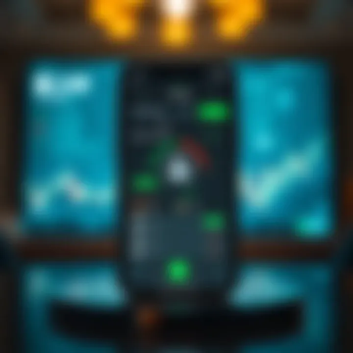 Mobile device showcasing features of a secure and user-friendly trading platform