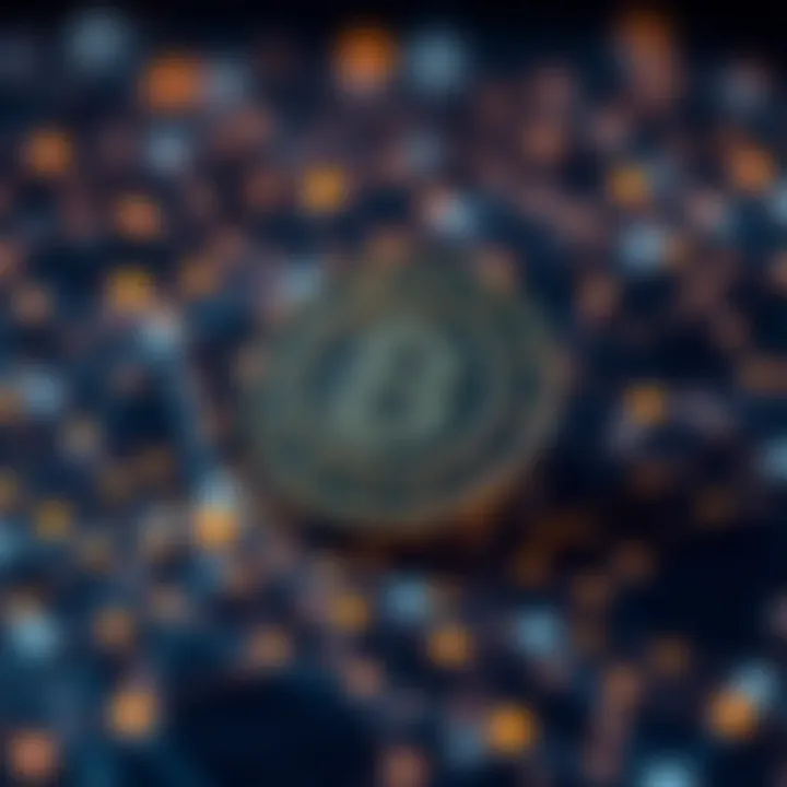 Blockchain Network and Sol Coin Digital Currency Overview Conceptual visualization of blockchain network and digital currency concept