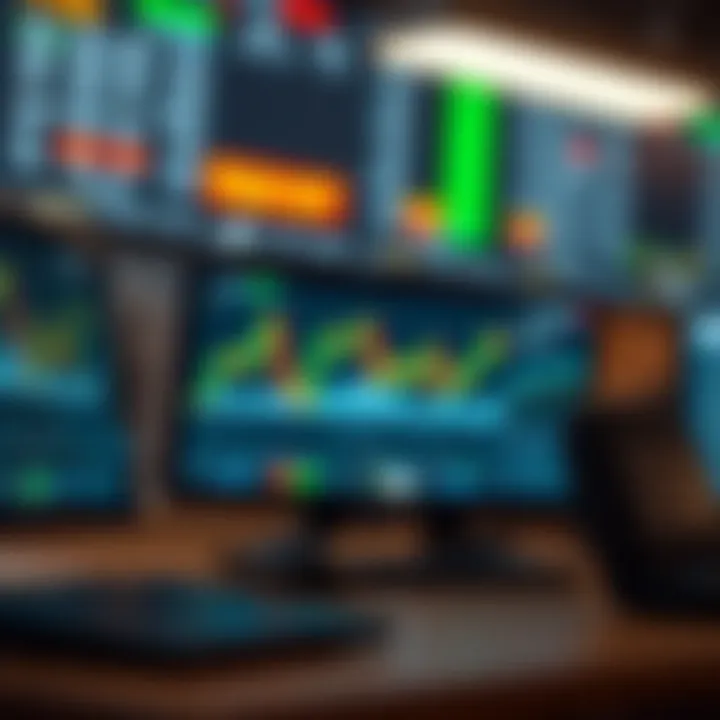 Conceptual illustration of financial trading using digital platforms without initial capital