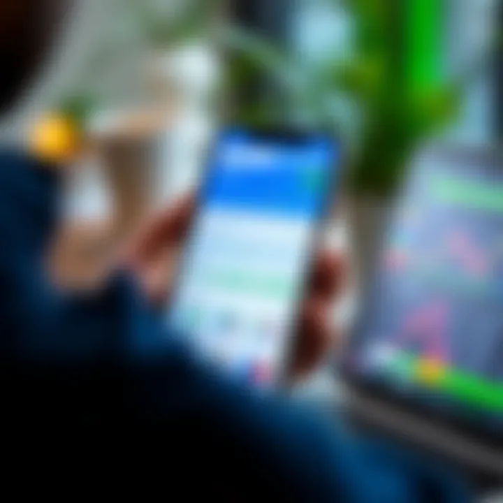 Mobile device displaying TradingView app with customizable market analysis tools and real-time data for efficient trading