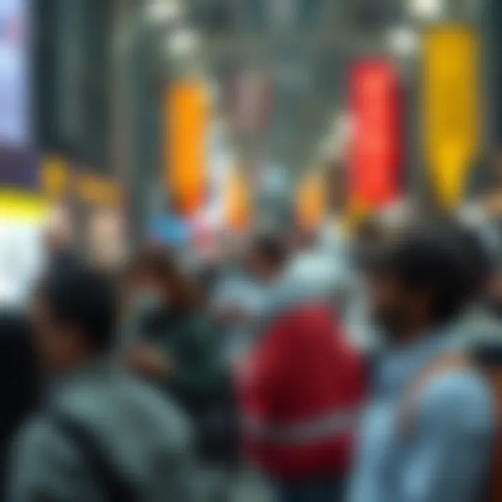 Impact of Trending Views on Culture and Public Perception Conceptual visualization of fluctuating public interest and cultural impact of trending topics