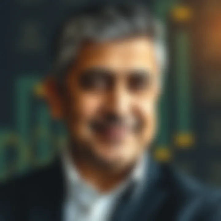 Graph illustrating the financial growth and ventures of Arif Naqvi over time