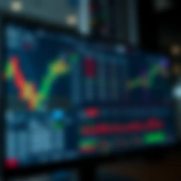 Detailed illustration of an automated trading system on a computer screen showing market data and algorithm settings