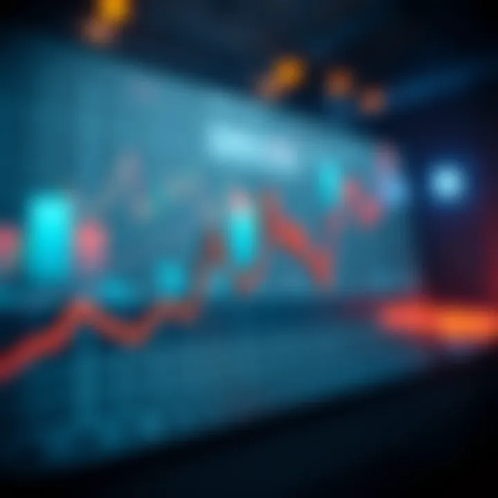 Graph showing upward and downward trends representing CFD trading fluctuations