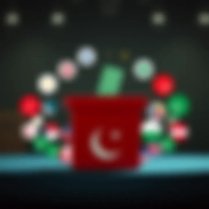Illustration of Pakistan's diverse political party logos arranged around a ballot box symbolizing electoral competition