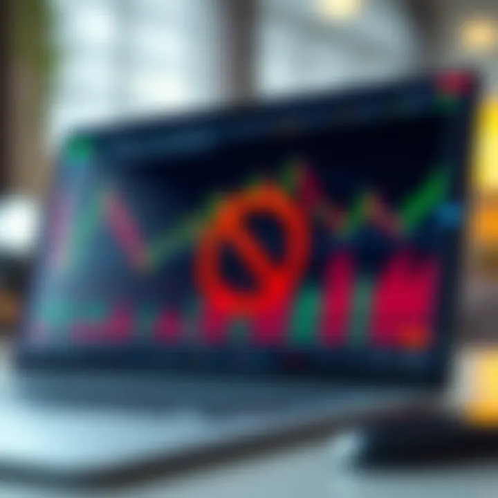 Illustration of a digital forex trading platform with currency exchange graphs and icons representing no deposit required