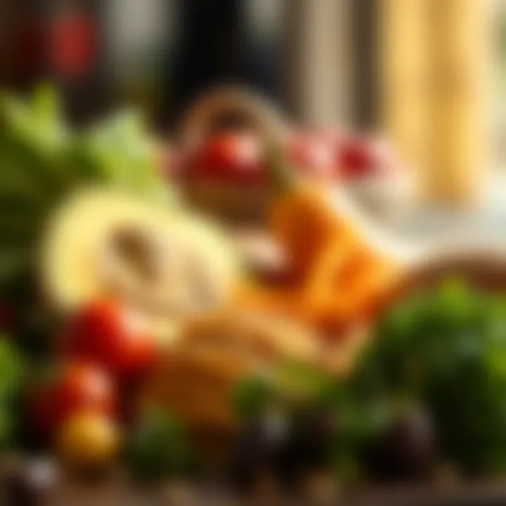 Healthy fiber-rich foods like fruits, vegetables, and whole grains to aid digestion