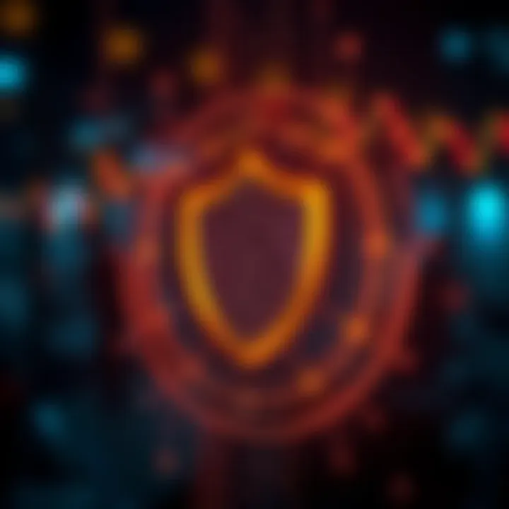 Security shield icon representing data protection and secure transactions in digital trading applications