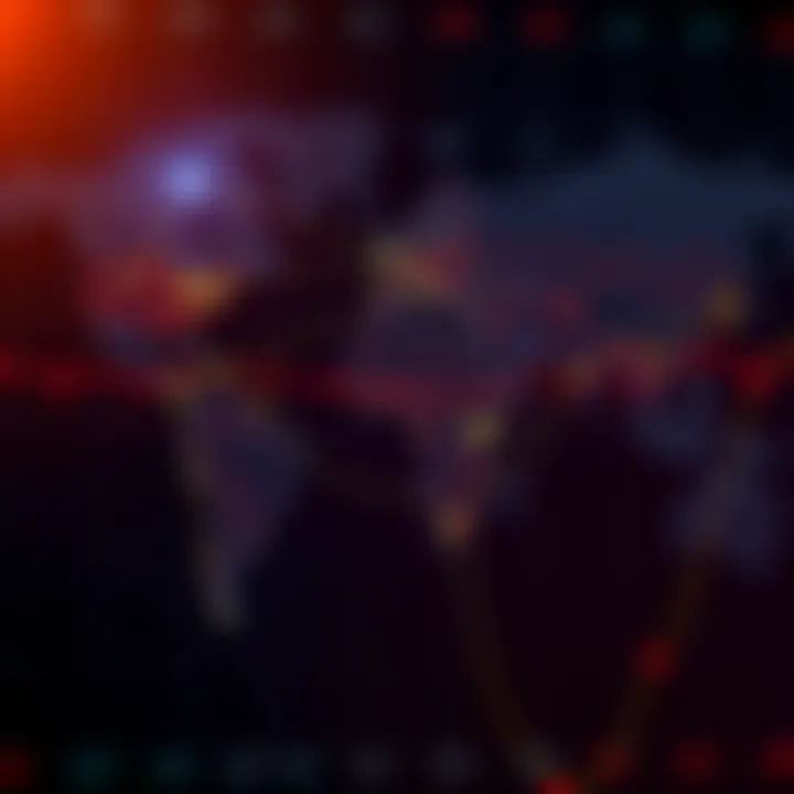 Graph showing interconnected trade routes between countries highlighting major global commerce flows