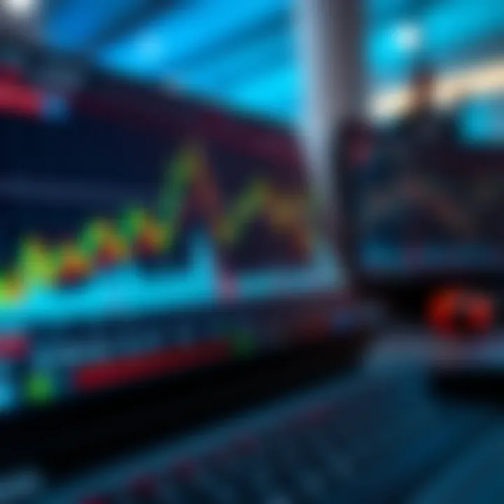 TradingView platform displaying binary options chart with indicators and price movements