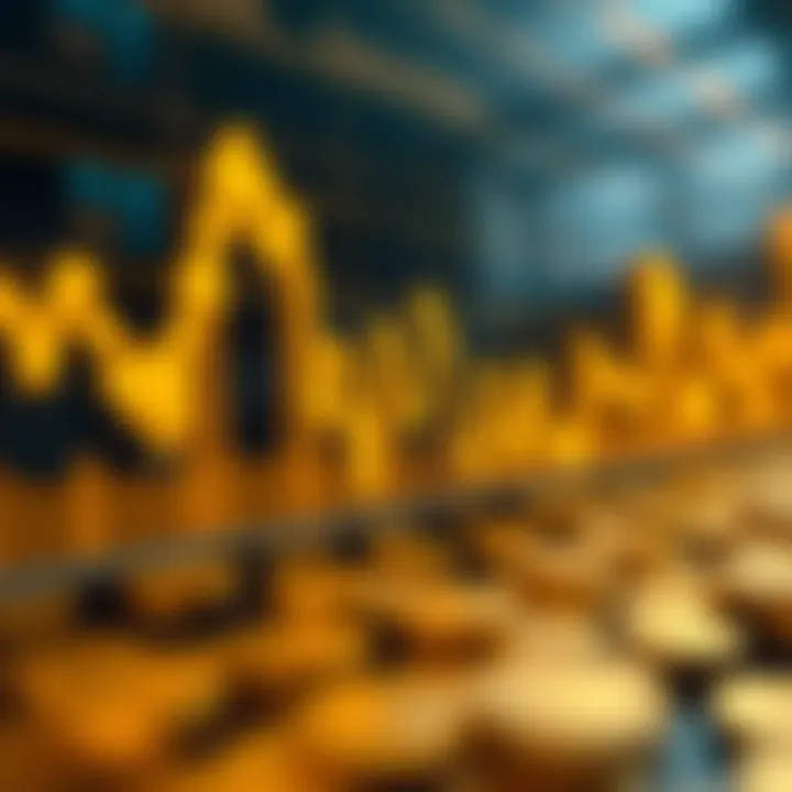 Chart illustrating the fluctuation of gold prices in US dollars over time