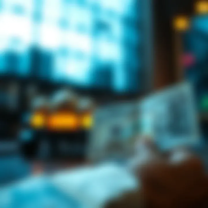 Illustration of economic indicators such as inflation, trade balance, and government policy affecting currency value