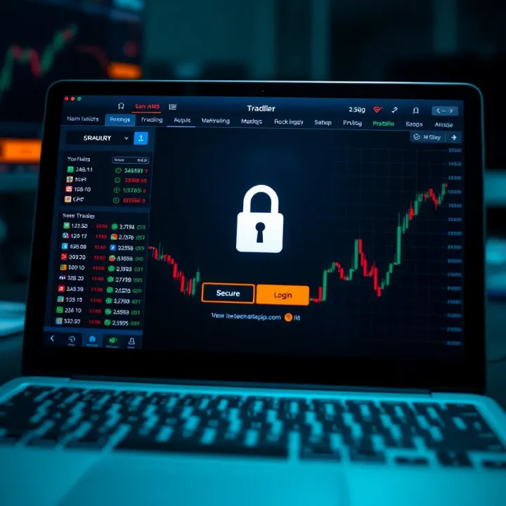 Robust Security Features in Trading Applications for Investor Protection Secure login screen of a trading platform emphasizing safety and user authentication