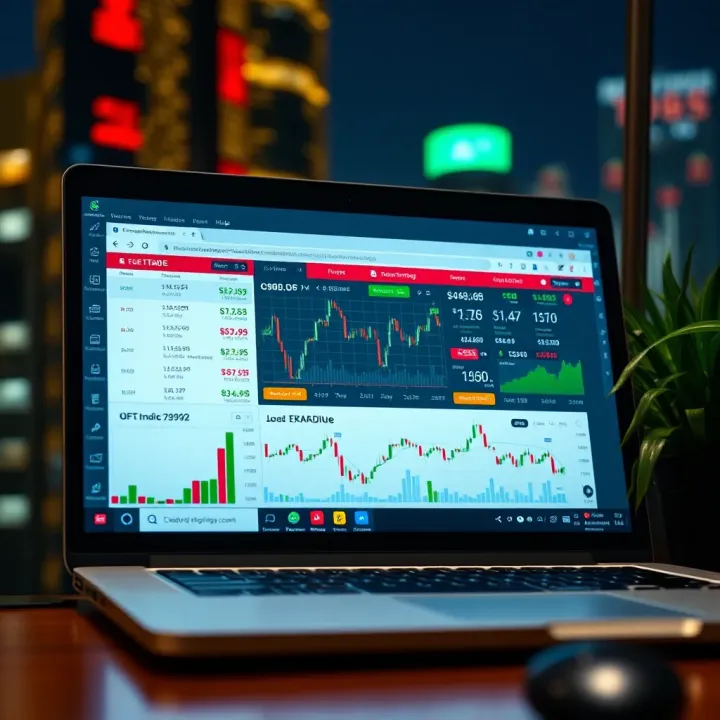 Comparison of various trading websites accessible to Pakistan investors on a laptop screen