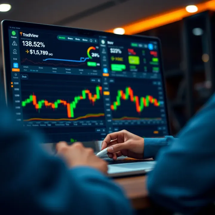 Visual representation of Deriv and TradingView interface integration showcasing trading charts and analysis tools