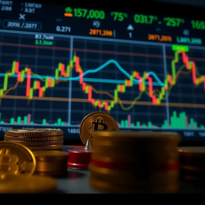 Cryptocurrency Market Indicators and Forecasting Illustration of market indicators and charts for cryptocurrency valuation