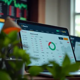 Overview of Deriv Account Dashboard for Traders Dashboard display of an active Deriv account showcasing trading options and profile settings
