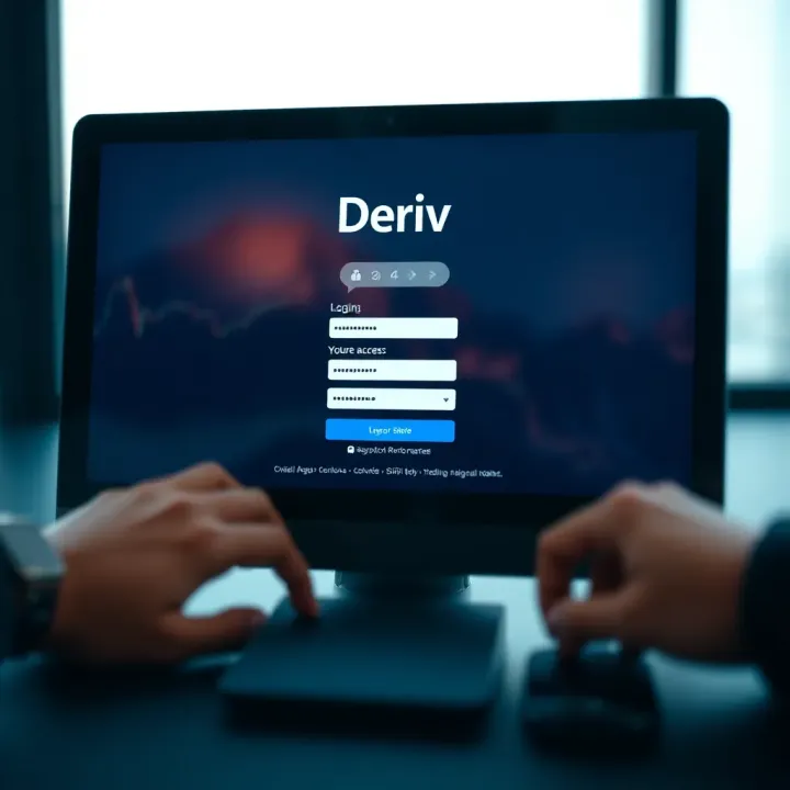 Secure login interface of Deriv platform with password entry fields